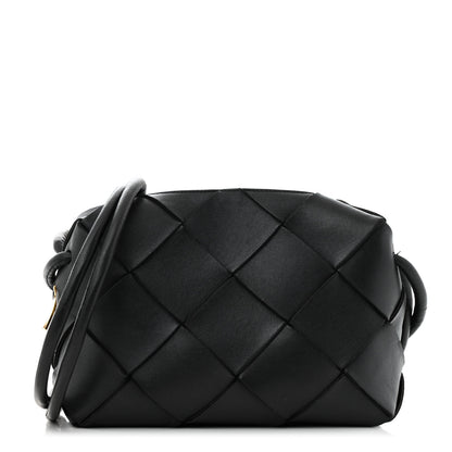 Bottega Veneta Lambskin Maxi Intrecciato Small Cassette Camera Bag Black 1 of 12