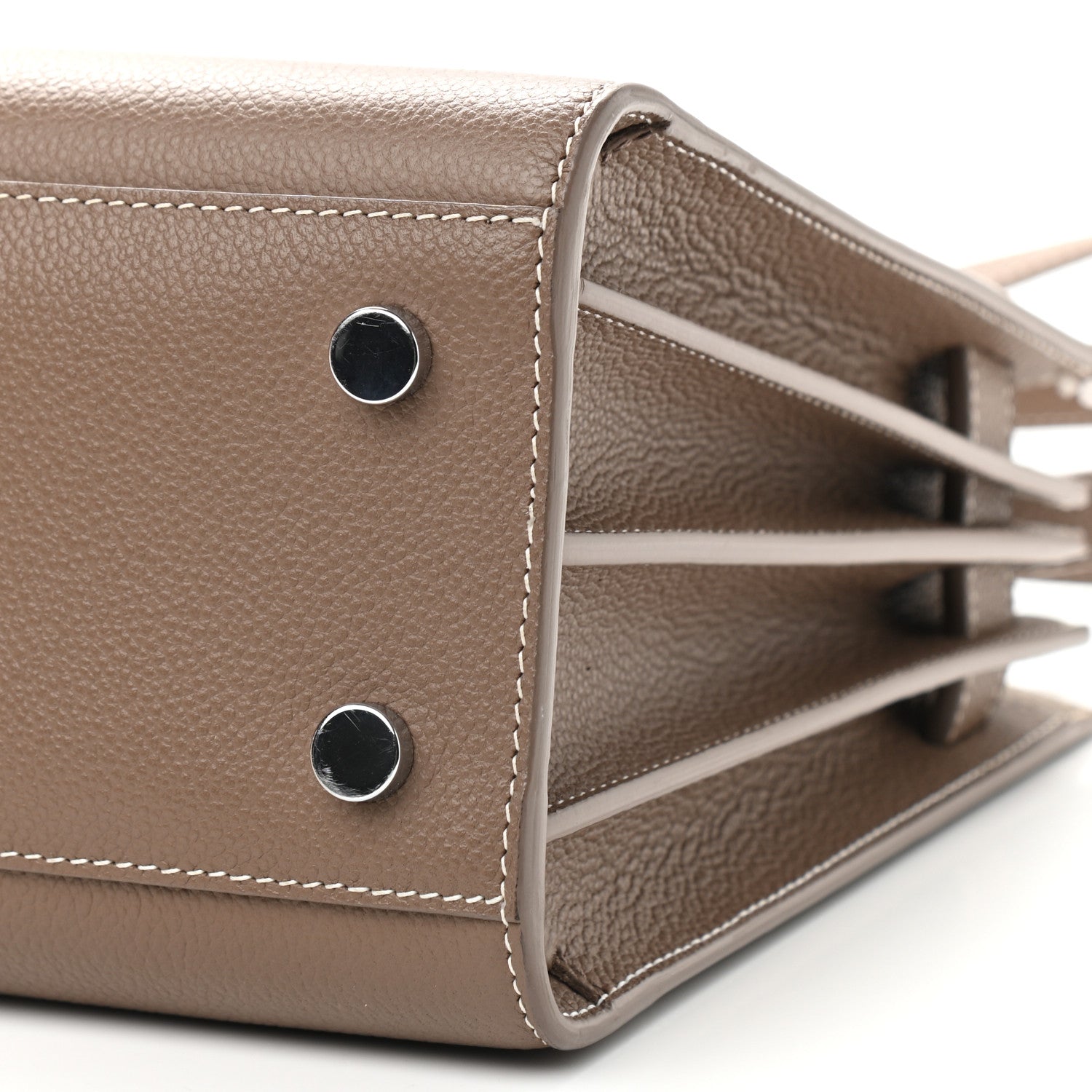 Saint Laurent Grained Calfskin Topstich Baby Sac De Jour Taupe 9 of 12