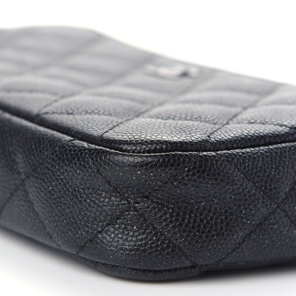 Chanel Iridescent Caviar Quilted Small Clutch With Chain Black 10 of 10