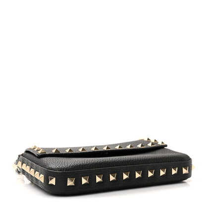 Valentino Garavani Grainy Calfskin Rockstud Crossbody Pouch Black 4 of 10