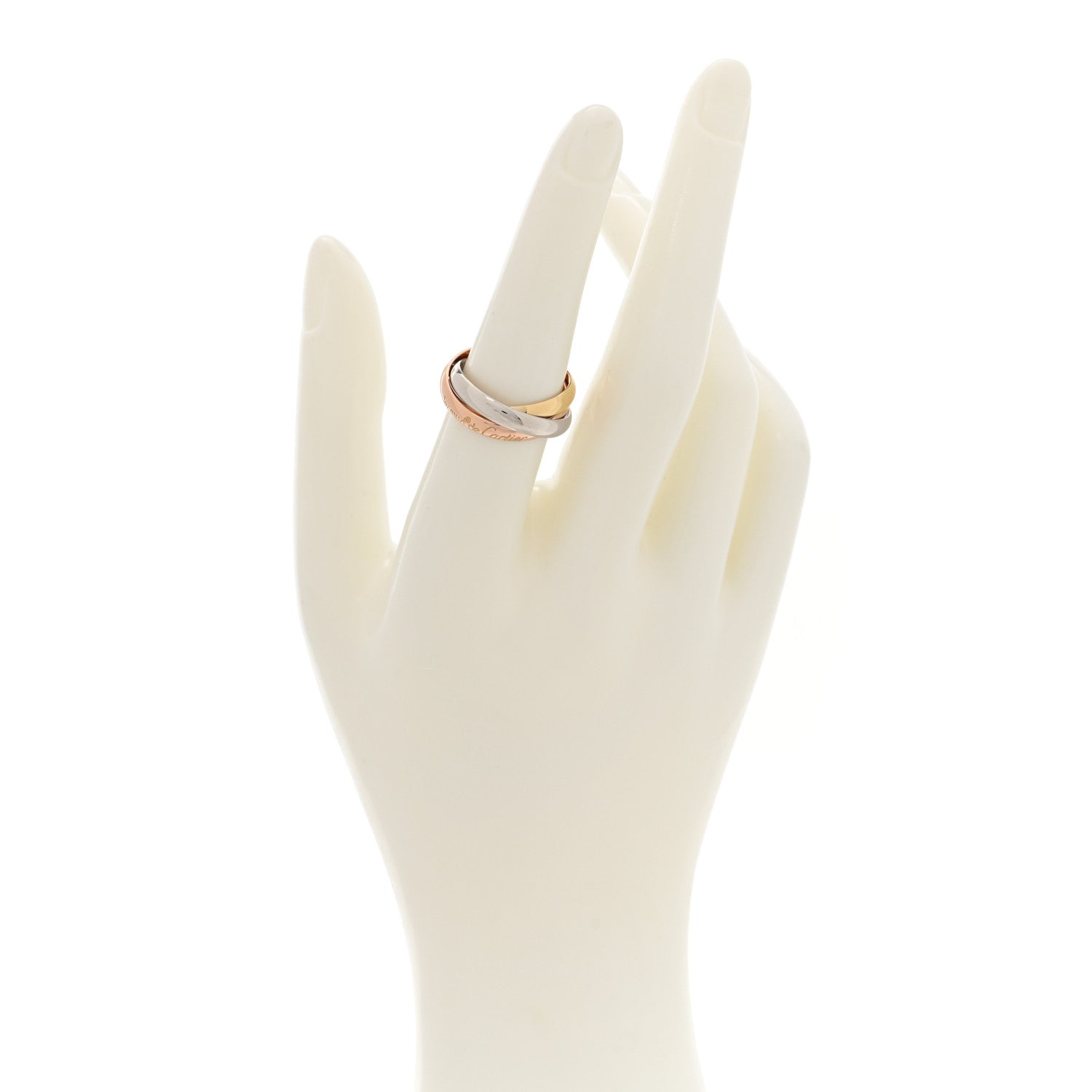 Cartier 18K Pink Yellow White Gold Classic Les Must De Cartier Trinity Ring 53 6.25 2 of 4