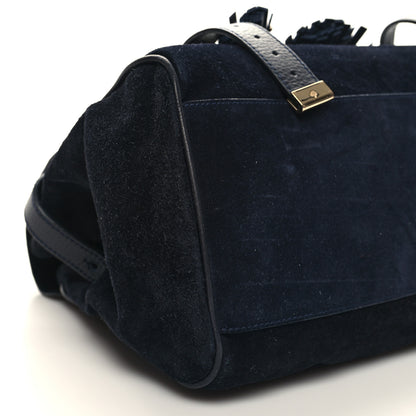 Mulberry Heavy Suede Alexa Tassel Satchel Ink Blue 8 of 10