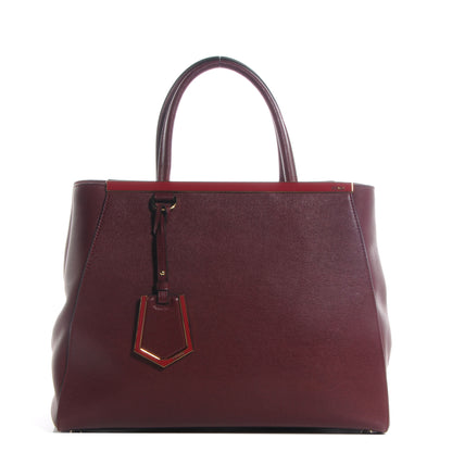 Fendi Vitello Elite Regular 2Jours Tote Rosso Scuro Ciliegia 1 of 11