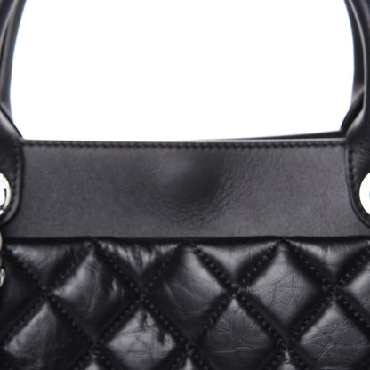 Chanel Aged Calfskin Quilted Be CC Tote Black 11 of 13