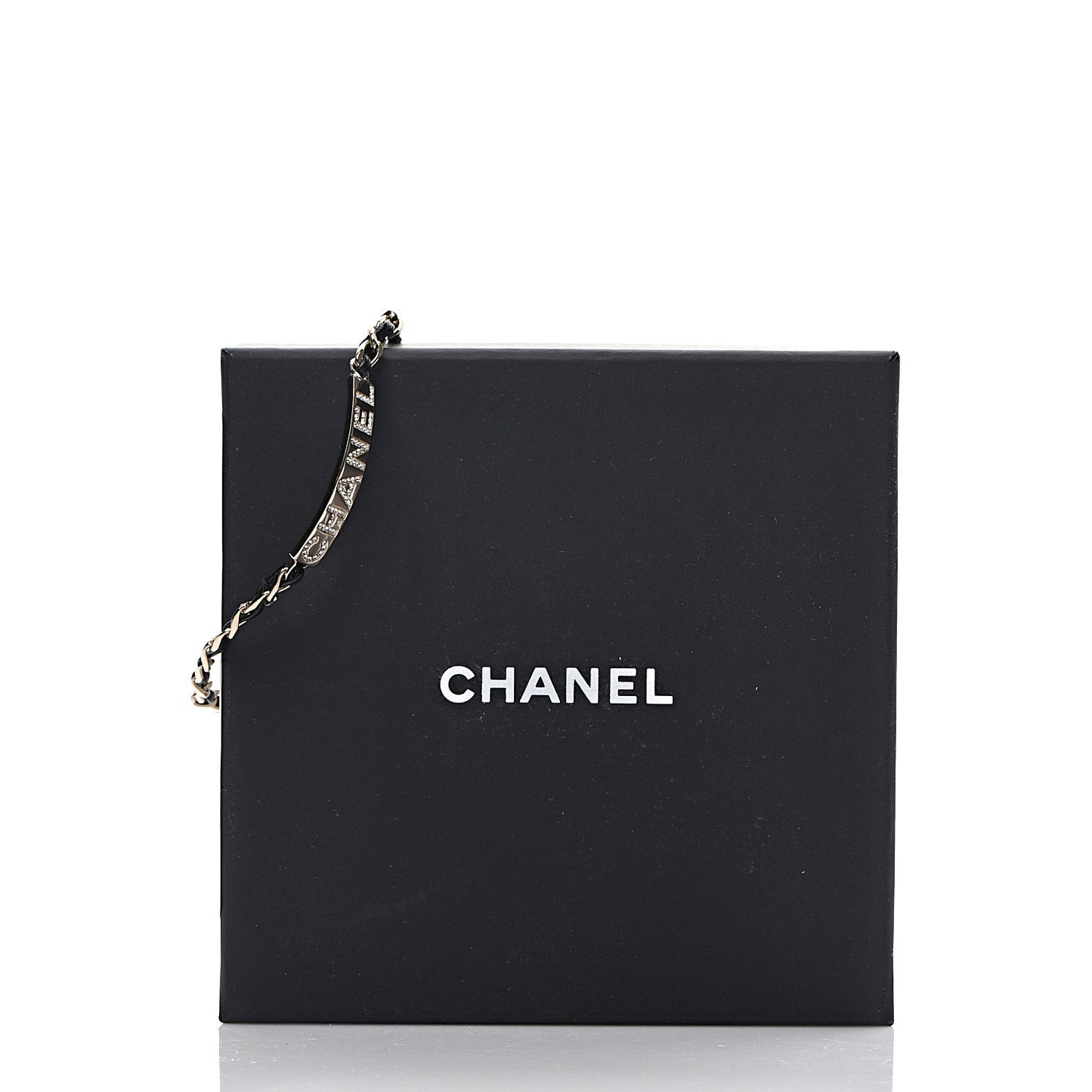 Metal Lambskin Crystal Sergeant Bracelet Gold