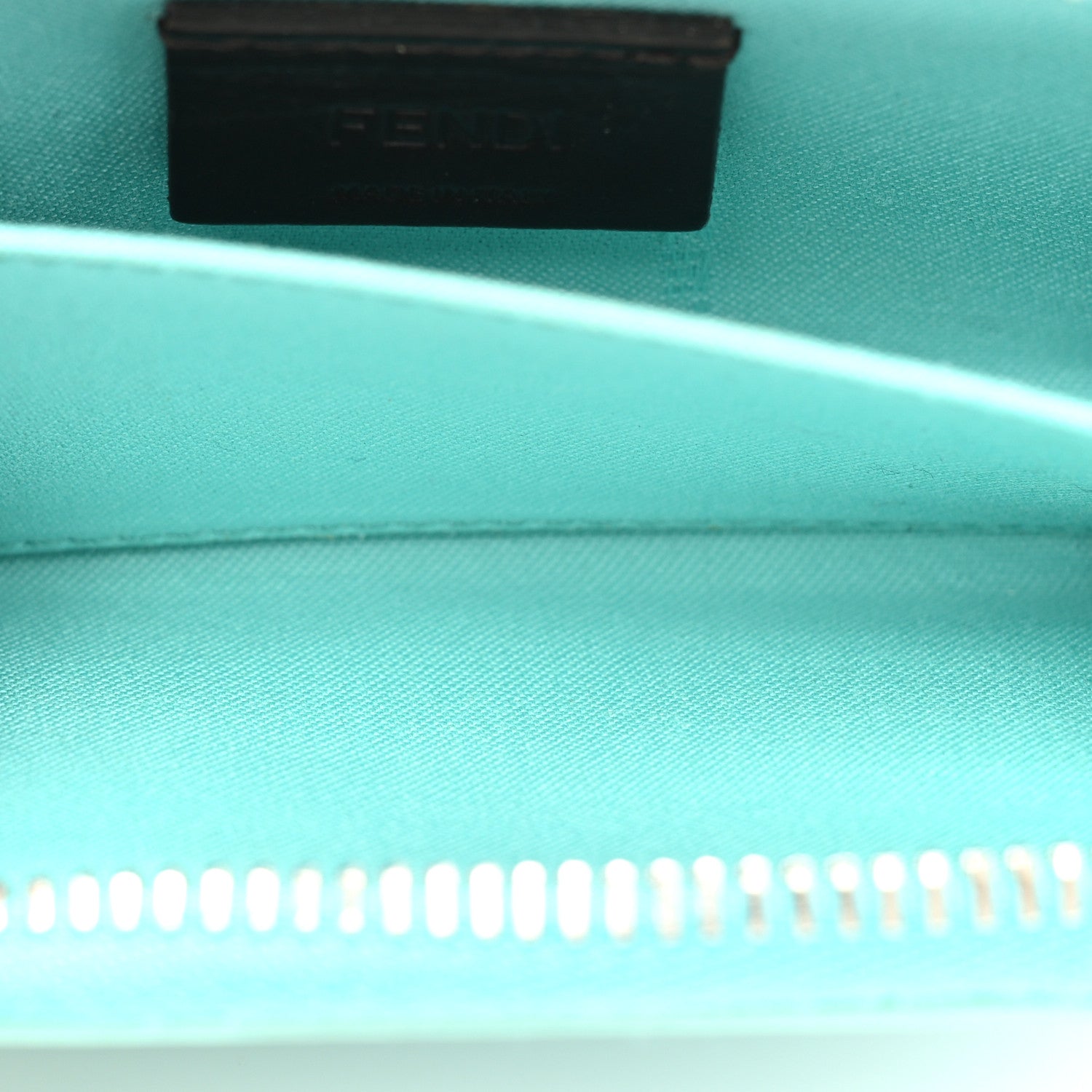 Fendi Vitello Flamingo Mini Zip Around Wallet Tiffany 6 of 17