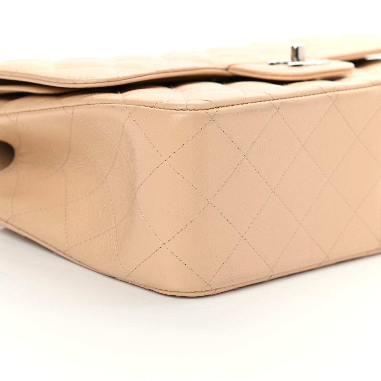 Chanel Caviar Quilted Jumbo Double Flap Beige 9 of 11