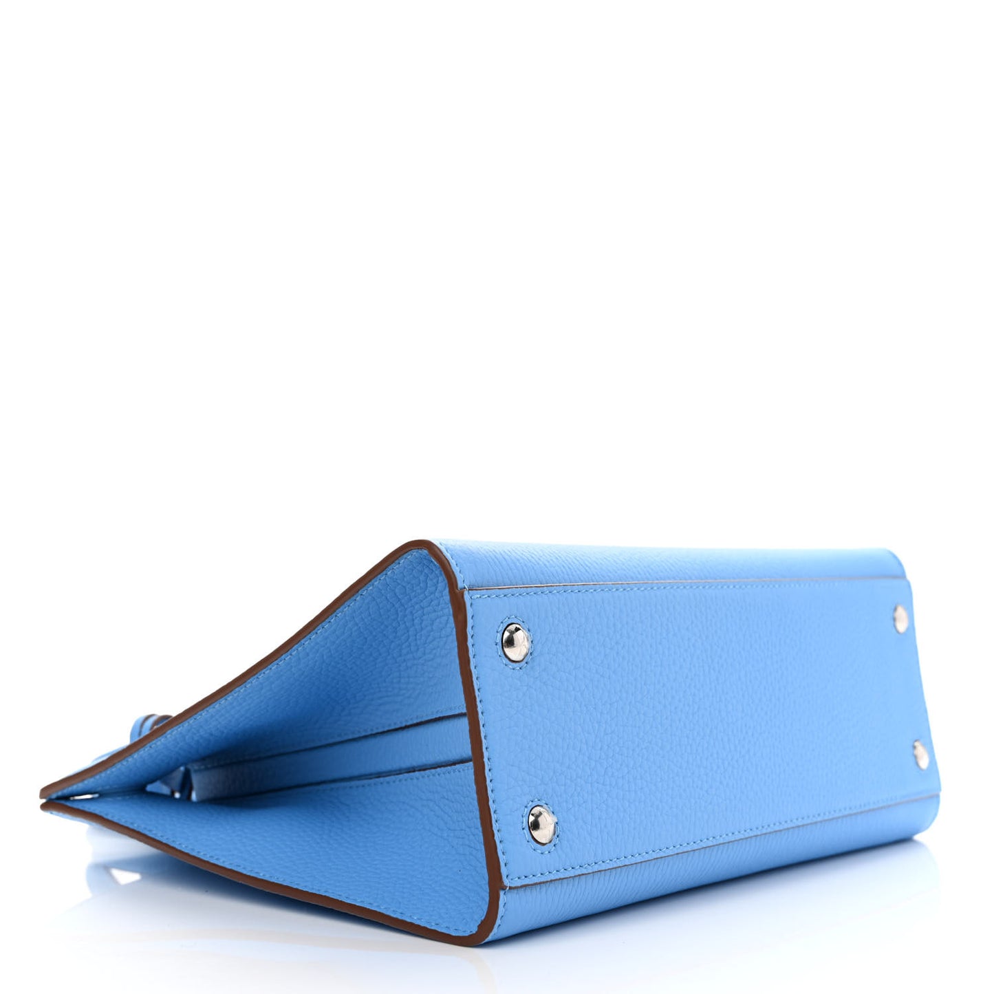 Grainy Calfskin Mini Frances Tote Bright Sky Blue