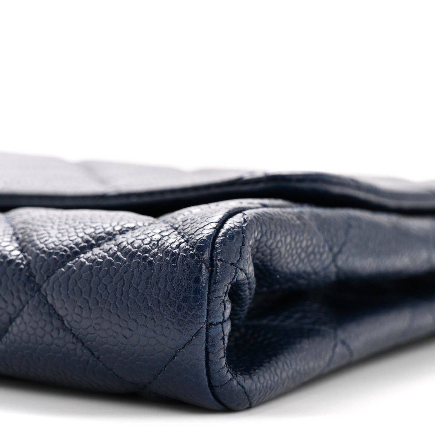 Chanel Caviar Quilted Clutch With Chain Flap Navy Blue 10 of 13