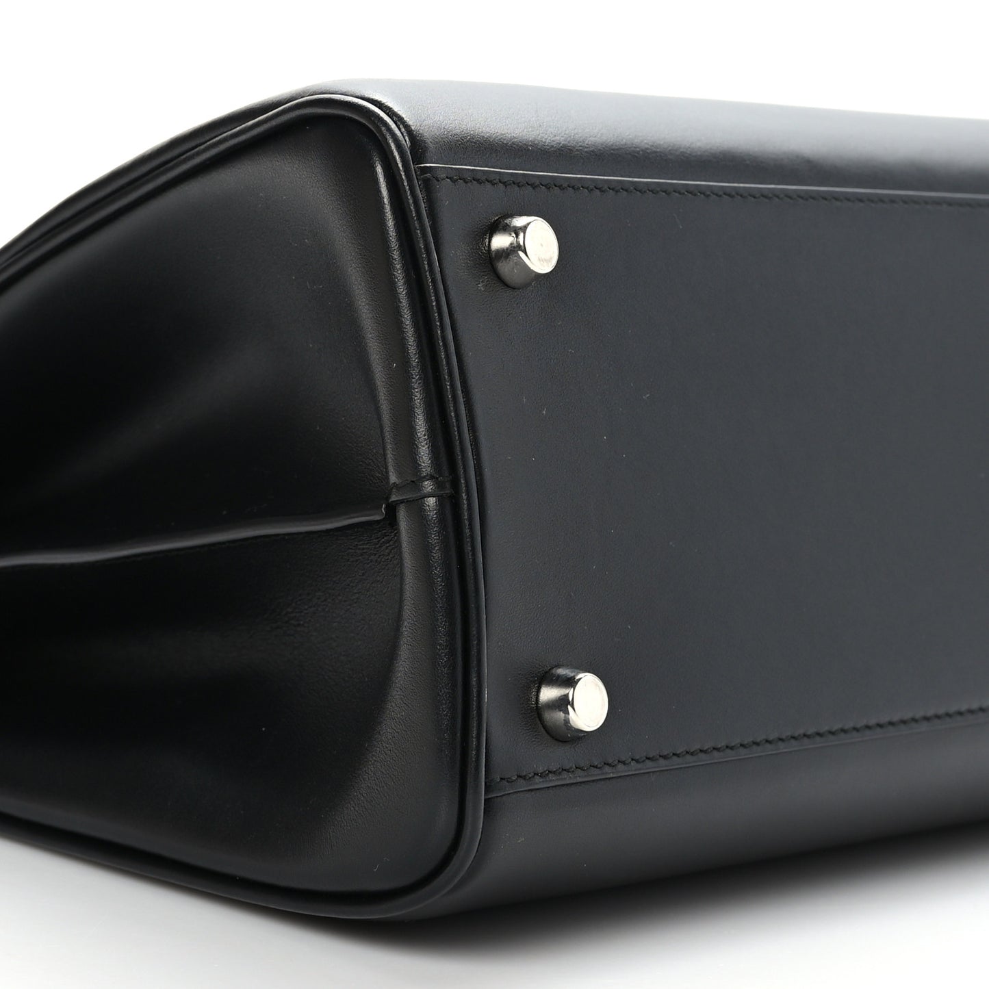 Smooth Calfskin Medium Zumi Top Handle Bag Black