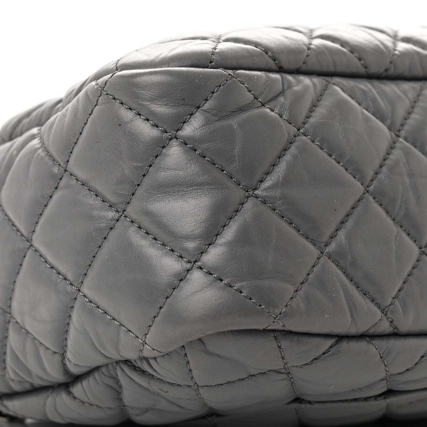 Aged Calfskin Quilted Medium Reissue Camera Case Grey