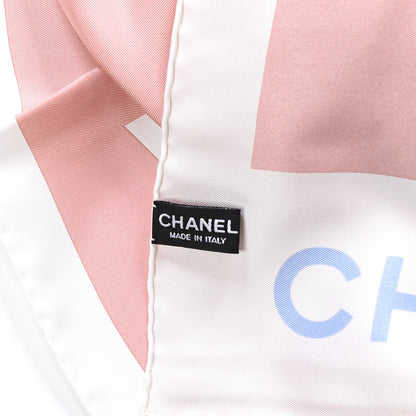 Chanel Silk Cruise Print CC Square Scarf Light Pink White 5 of 5