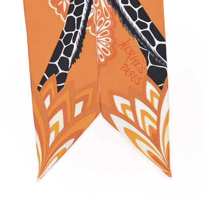 Hermes Silk The Three Graces Twilly Orange Mangue Anthracite 2 of 3
