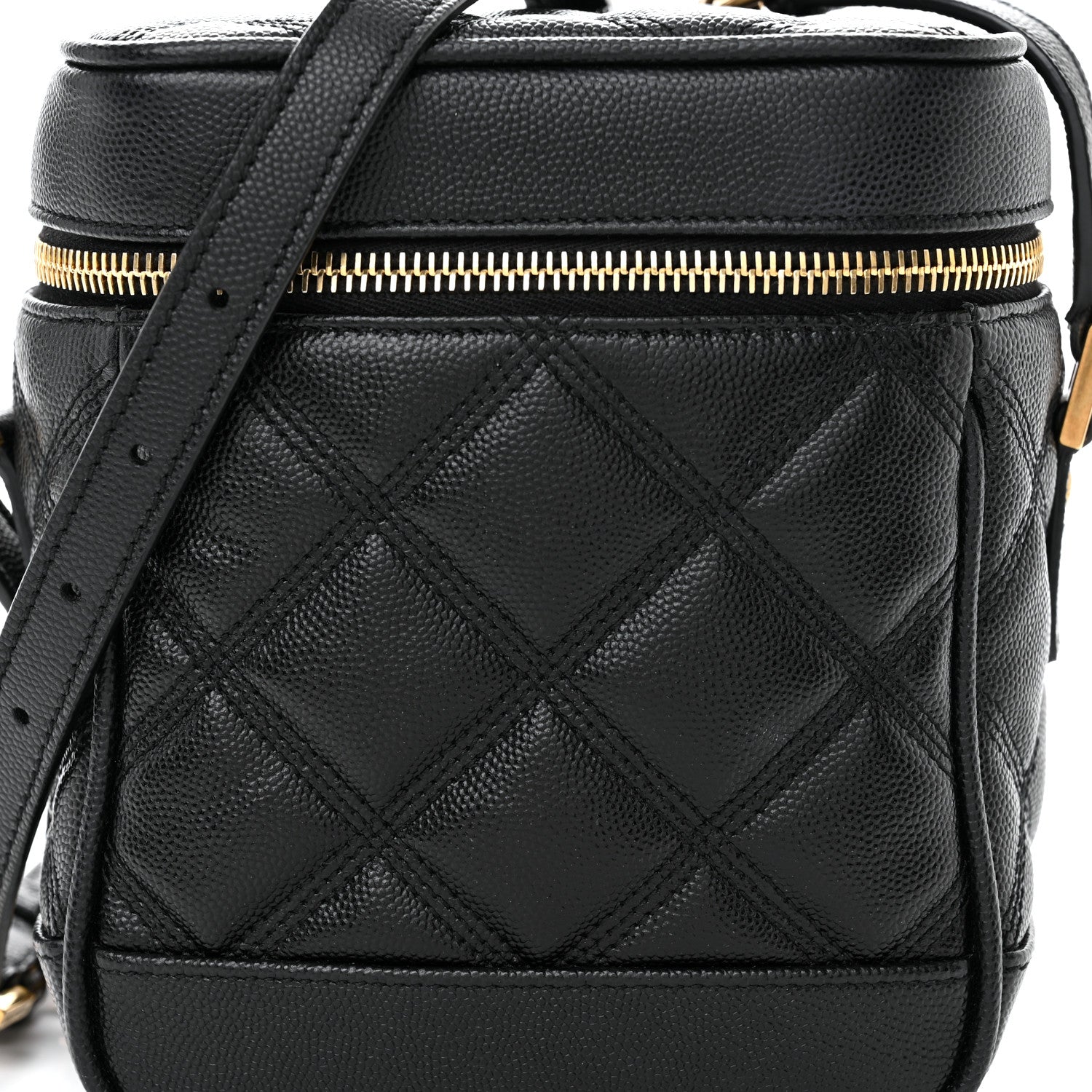 Saint Laurent Grain de Poudre Quilted 80's Vanity Bag Black 8 of 11