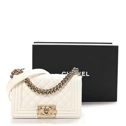 Chanel Caviar Quilted Small Boy Flap White 11 of 11