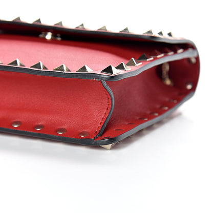 Valentino Garavani Vitello Rockstud Chain Flap Crossbody Bag Red 9 of 11