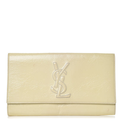 Saint Laurent Patent Calfskin Large Belle De Jour Clutch Off White 1 of 15