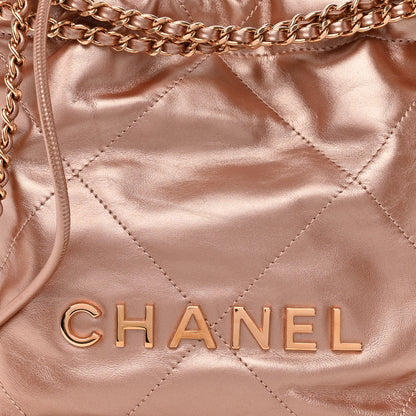 Chanel Metallic Calfskin Quilted Mini Chanel 22 Copper 7 of 9
