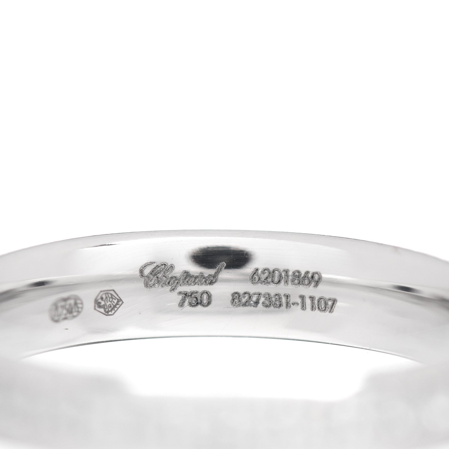 Chopard 18K White Gold Diamond 3.5mm Wedding Band Ring 50 5.25 4 of 5