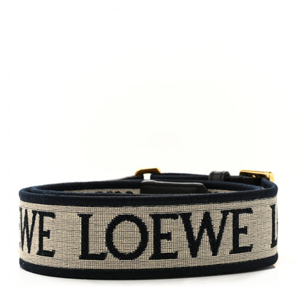 Loewe Calfskin Jacquard Anagram Strap Navy Black 2 of 7