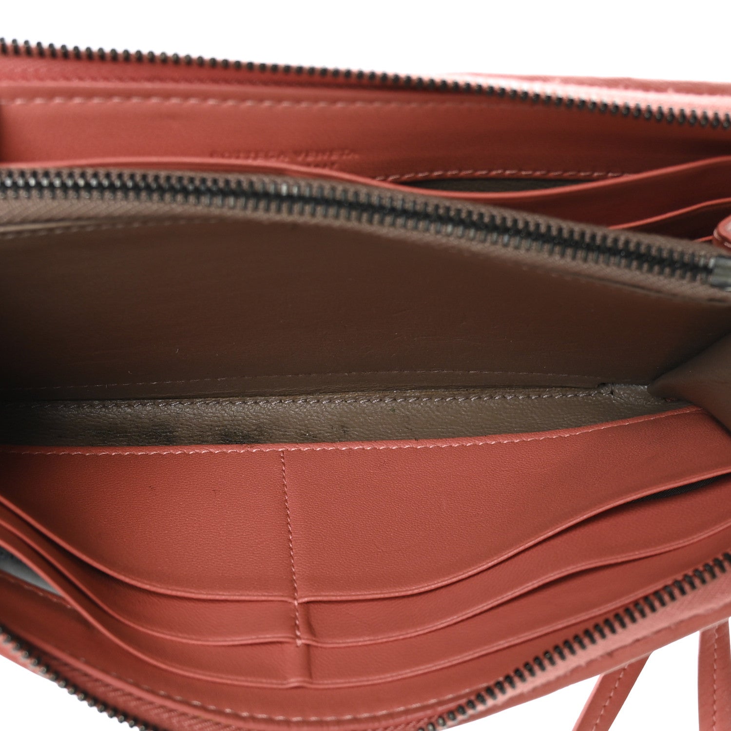 Bottega Veneta Nappa Intrecciato Half Zip Around Wallet Pompei 6 of 12