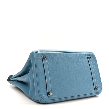 Hermes Taurillon Clemence Birkin 35 Blue Jean 4 of 10