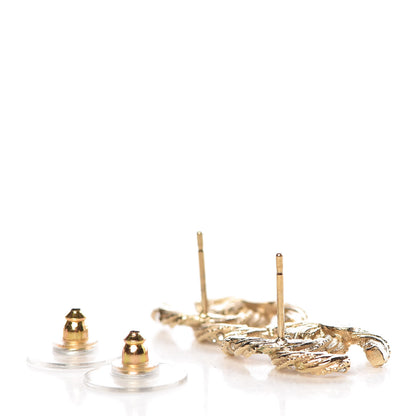 Chanel Crystal Twisted CC Earrings Gold 3 of 5