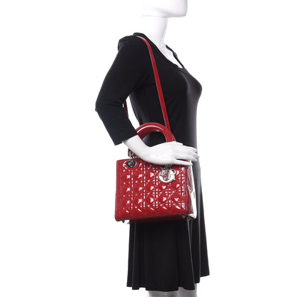 Christian Dior Patent Cannage Medium Lady Dior Red 2 of 9