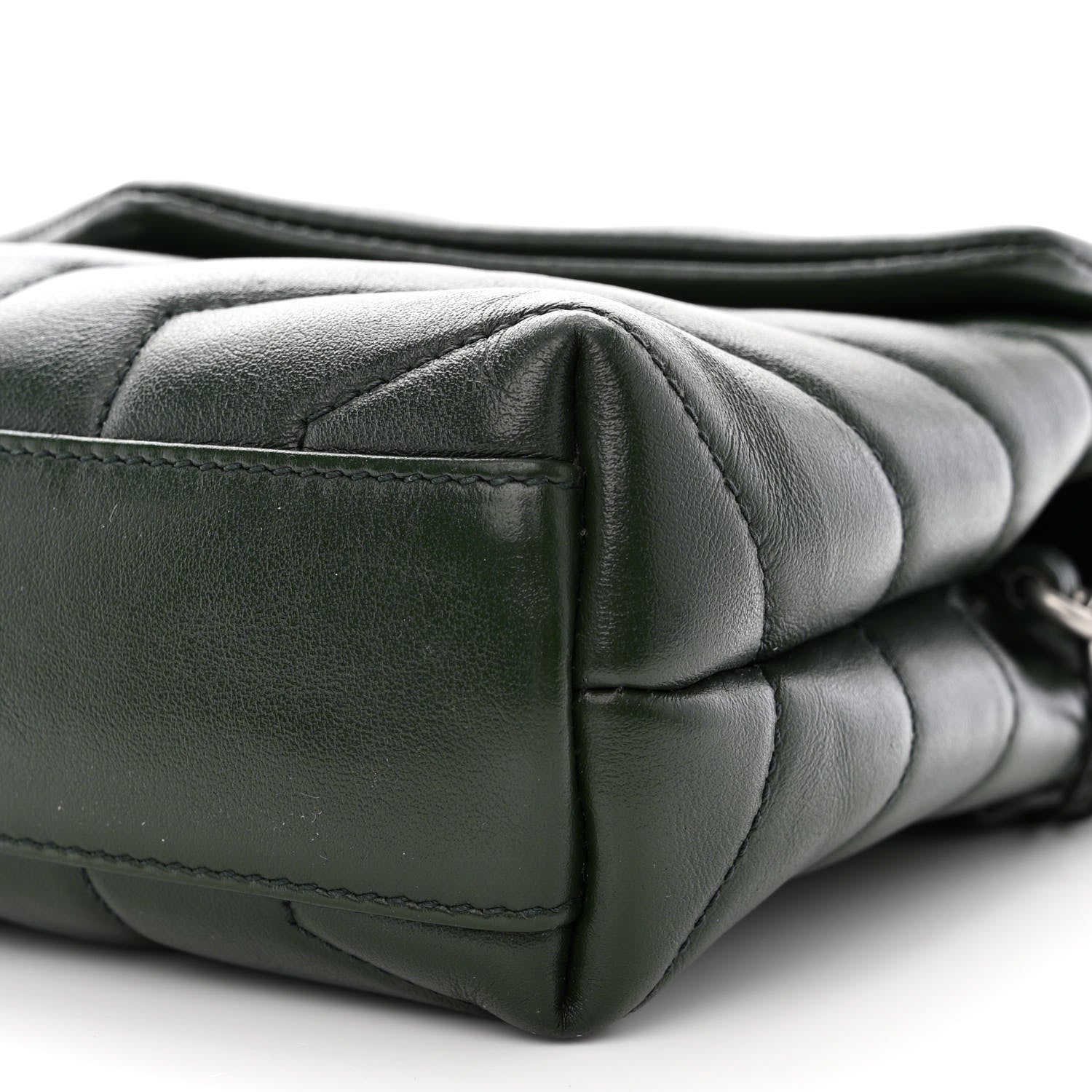 Saint Laurent Calfskin Y Quilted Monogram Toy Loulou Crossbody Bag Deep Green 11 of 13
