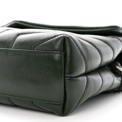 Saint Laurent Calfskin Y Quilted Monogram Toy Loulou Crossbody Bag Deep Green 11 of 13
