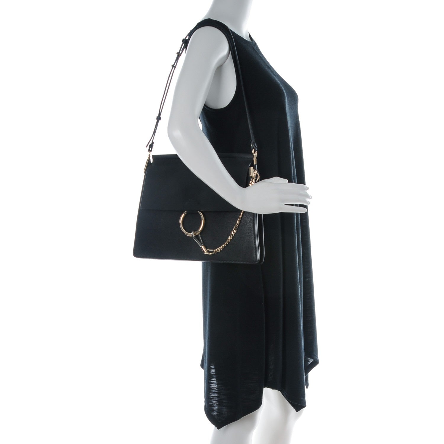 Chloe Calfskin Medium Faye Shoulder Bag Black 2 of 8