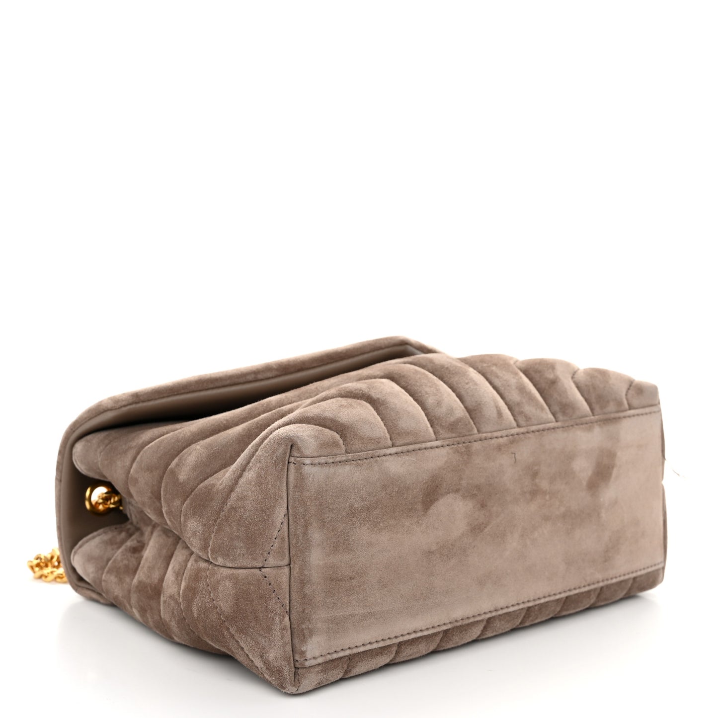 Suede Calfskin Y Quilted Monogram Small Loulou Chain Satchel Taupe