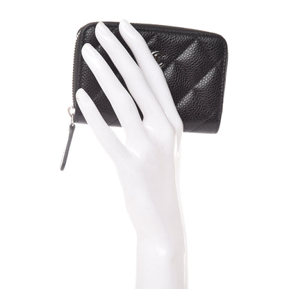 Chanel Caviar Quilted Zip Coin Purse Black 2 of 8