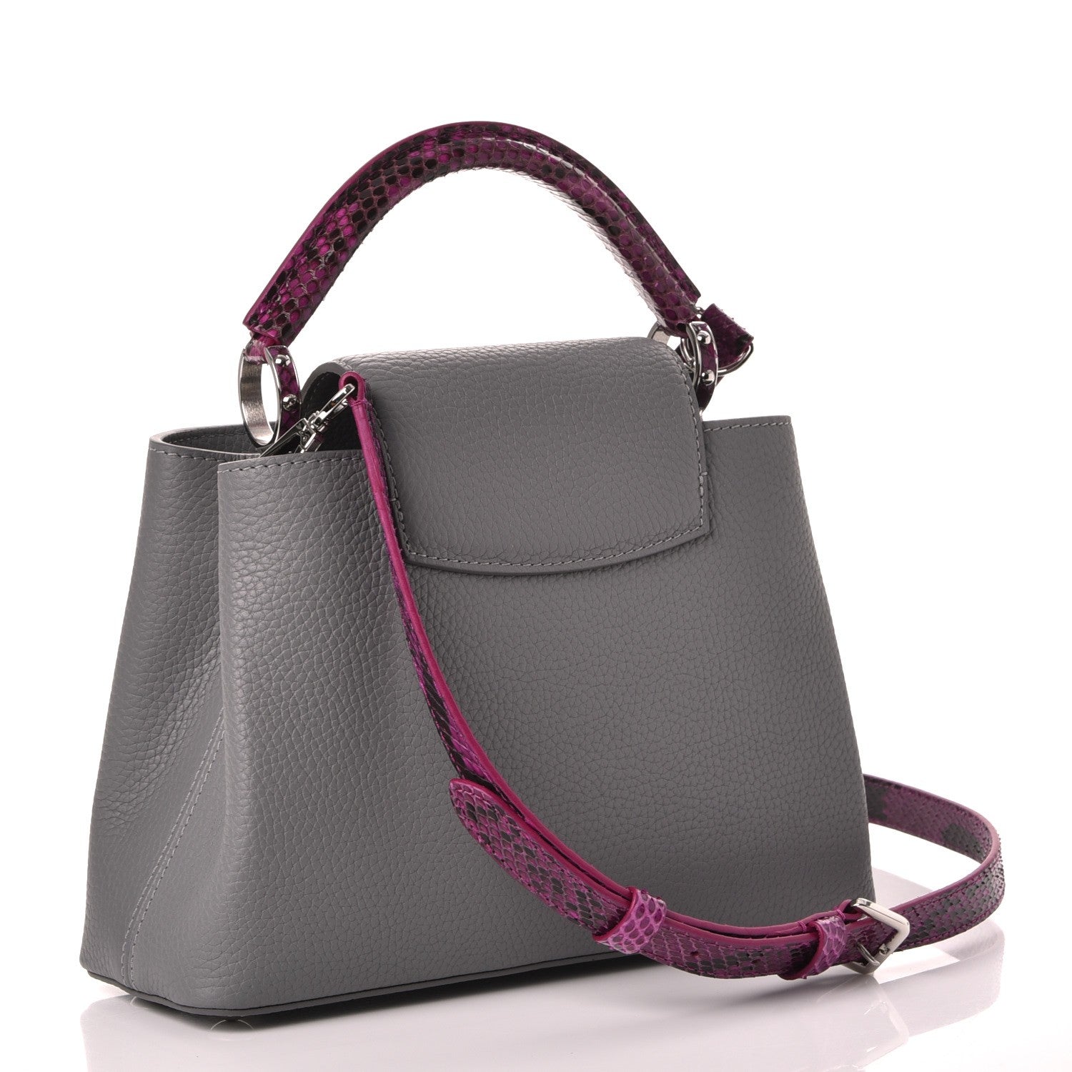 Louis Vuitton Taurillon Python Capucines BB Gris Fuchsia 3 of 8