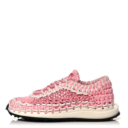 Valentino Garavani Fabric Crochet Womens Low Top Sneakers 38 Pink 1 of 7