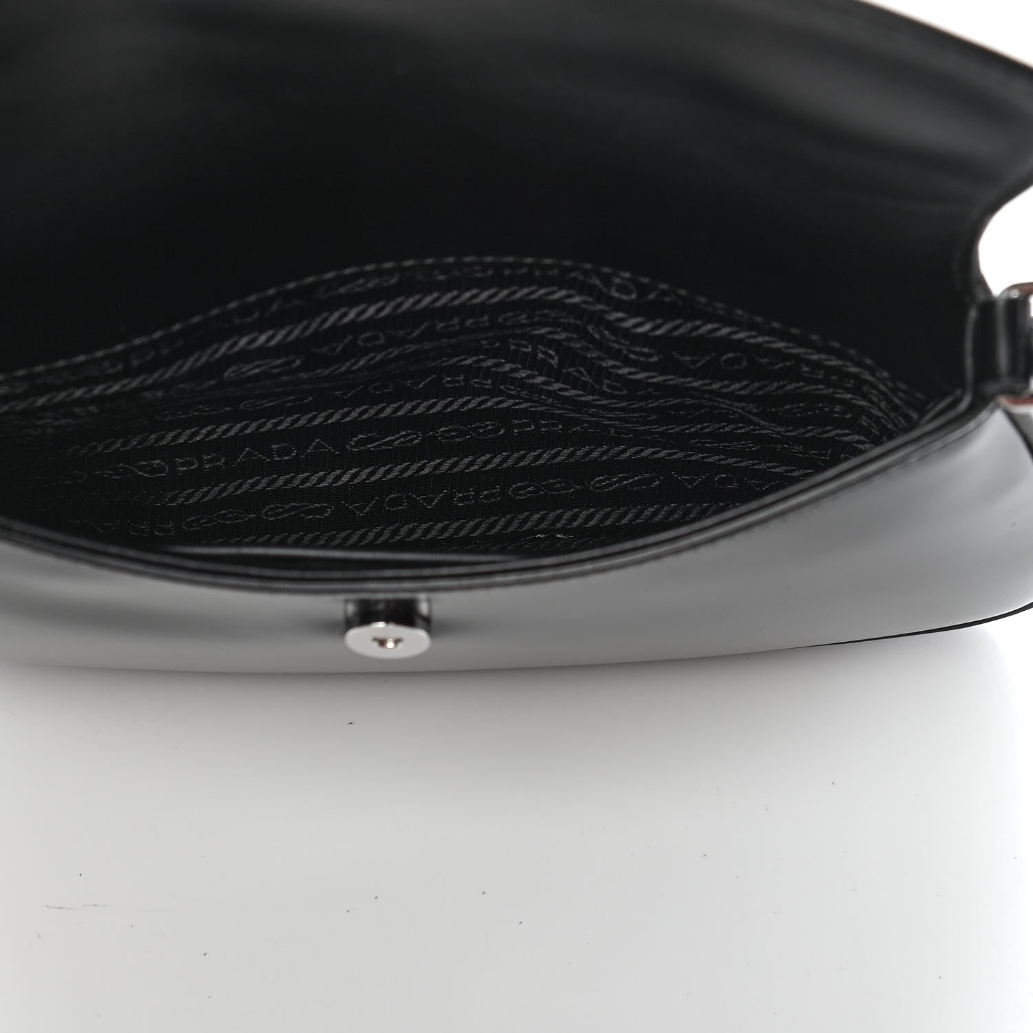 Prada Spazzolato Cleo Flap Shoulder Bag Black 4 of 9