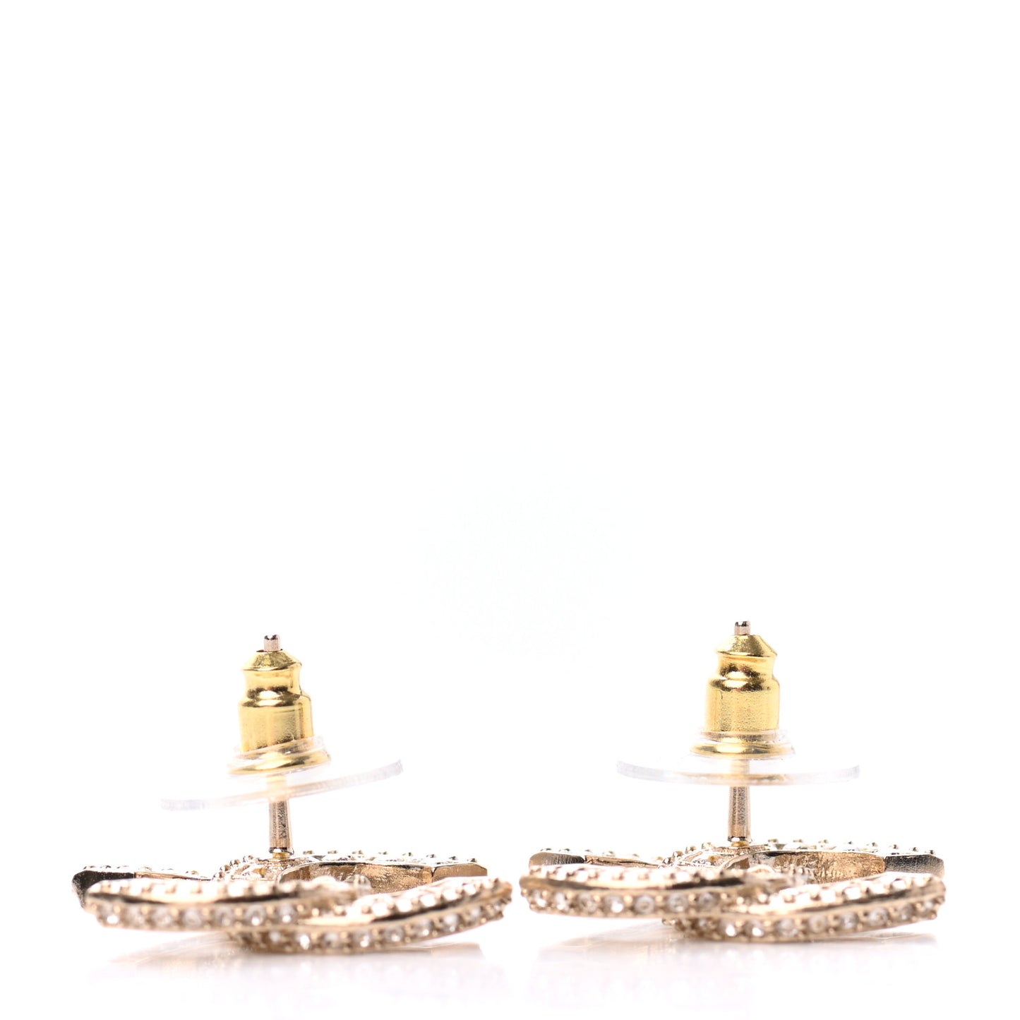 Crystal Timeless CC Earrings Light Gold