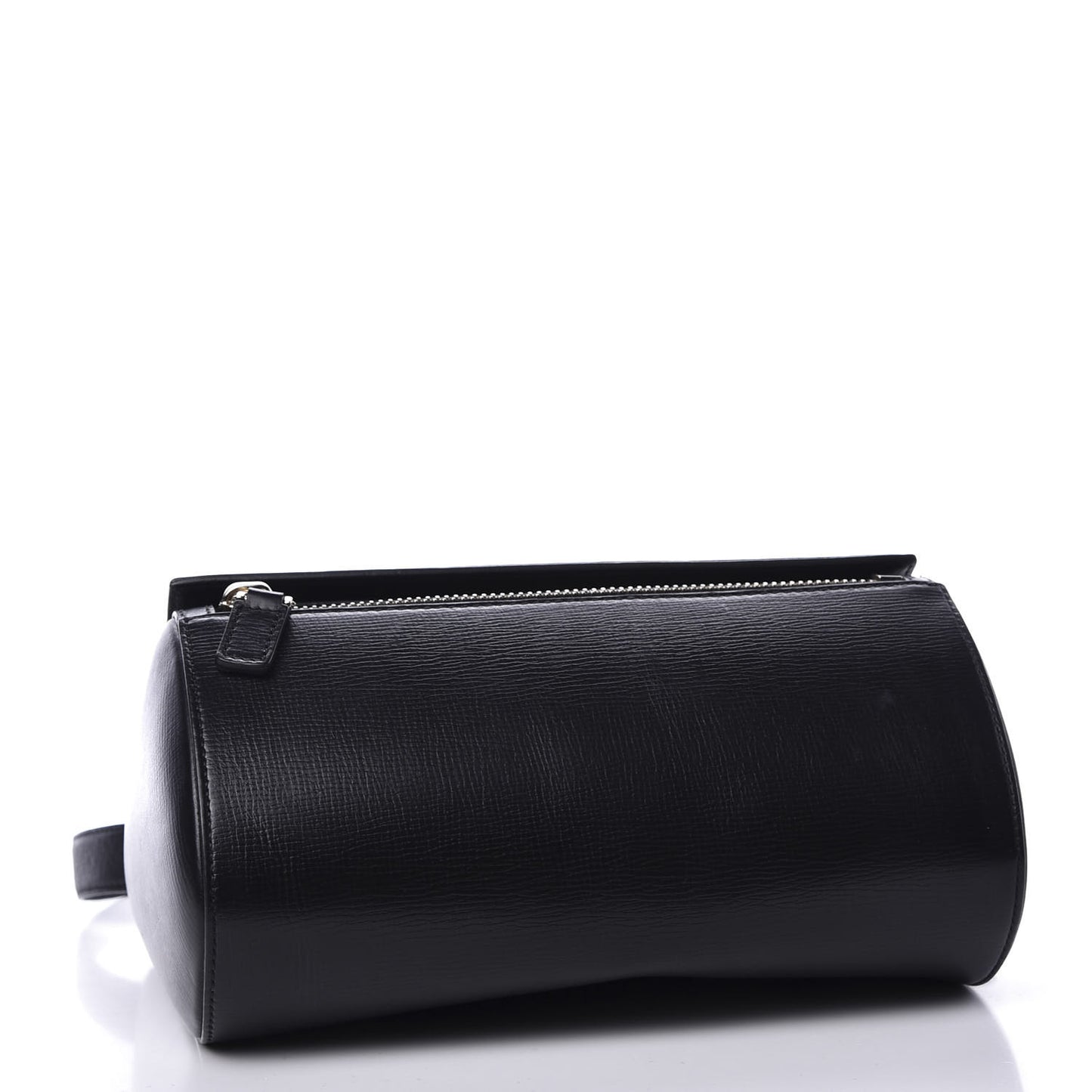 Textured Calfskin Medium Pandora Box Crossbody Bag Black