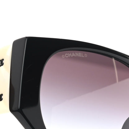 Chanel Acetate Quilted CC Pilot Sunglasses 71465 White Black 9 of 11