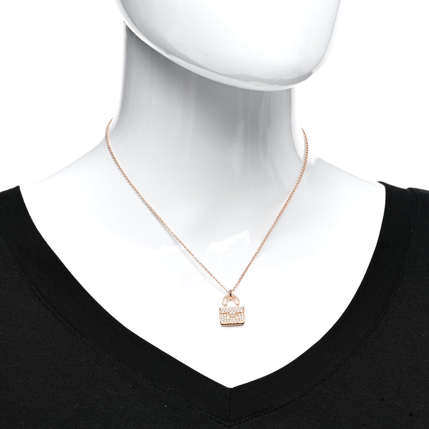 18K Rose Gold Diamond Constance Amulettes Pendant Necklace