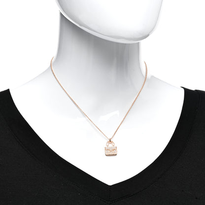 Hermes 18K Rose Gold Diamond Constance Amulettes Pendant Necklace 2 of 5