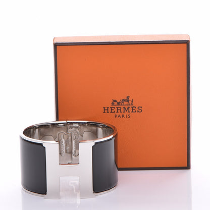 Hermes Enamel Extra Wide Clic Clac H Bracelet PM Black 7 of 7