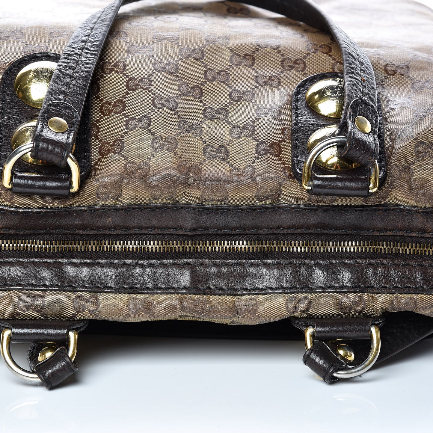 Crystal Monogram Small Babouska Tote Dark Brown