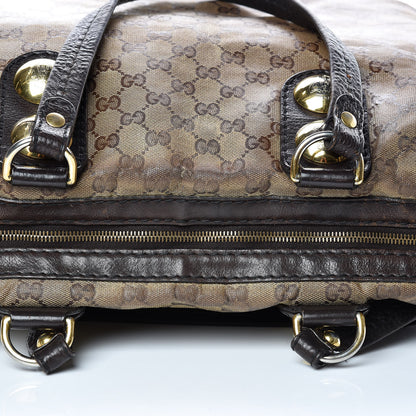 Gucci Crystal Monogram Small Babouska Tote Dark Brown 23 of 25
