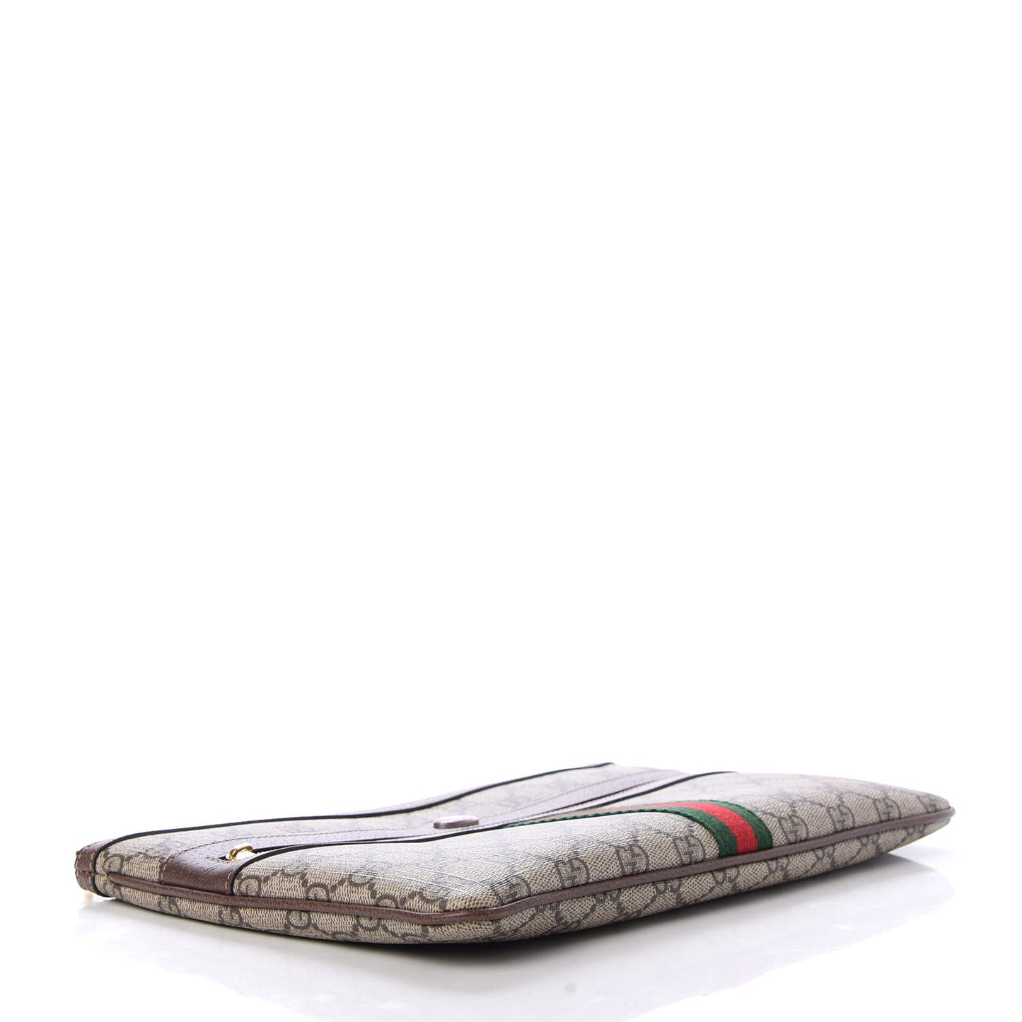 GG Supreme Monogram Large Ophidia Pouch Clutch Brown