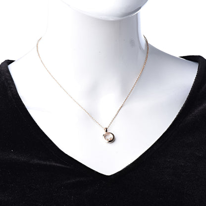 Chopard 18K Rose Gold Happy Diamonds Round Pendant Necklace 2 of 8