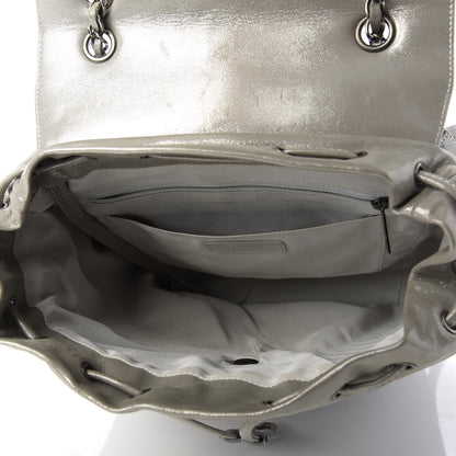 Chanel Metallic Iridescent Calfskin Chevron Quilted Small Urban Spirit Backpack Silver 3 of 7