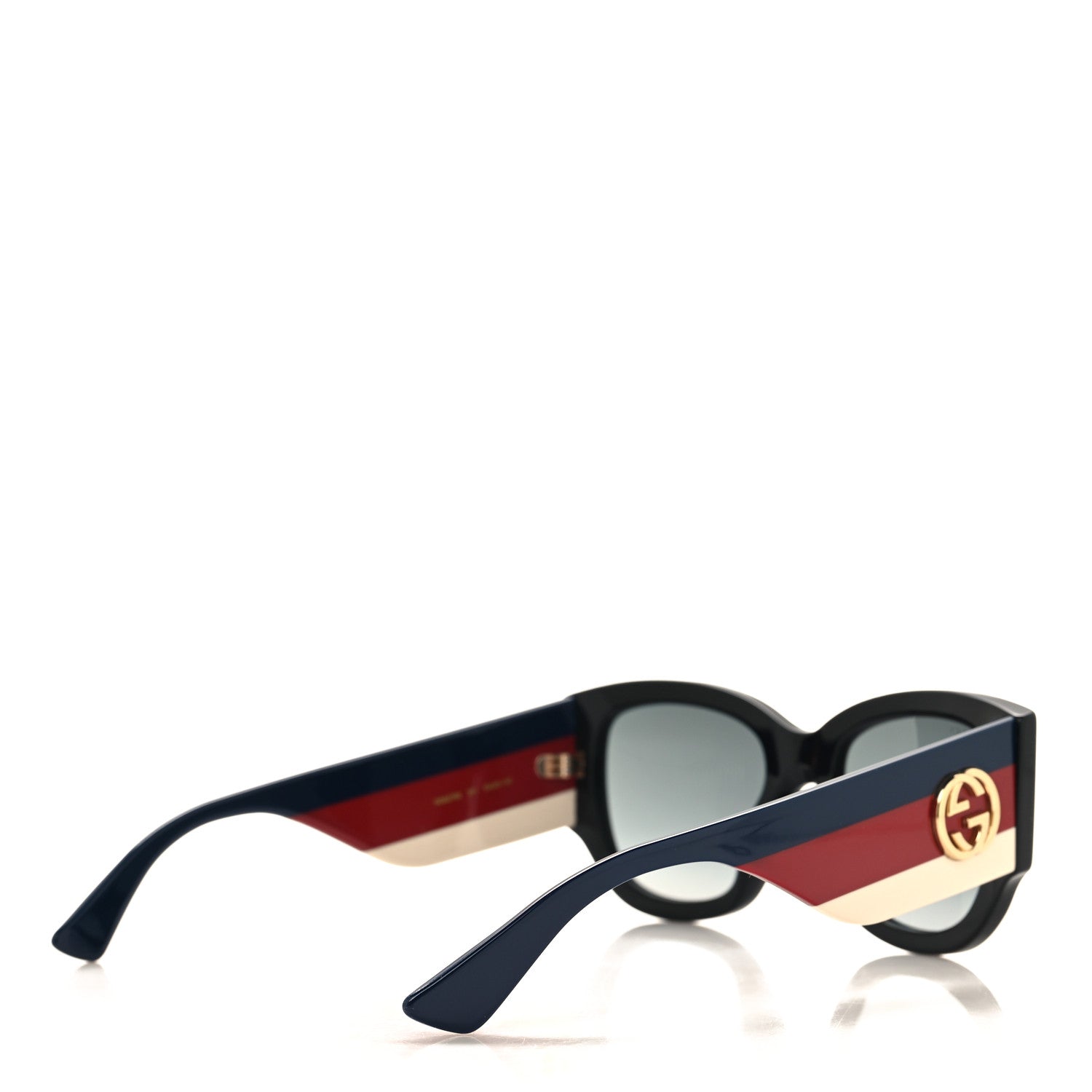 Gucci Acetate Web Oversized Frame Rectangle Sunglasses GG0276S Black Multicolor 4 of 8