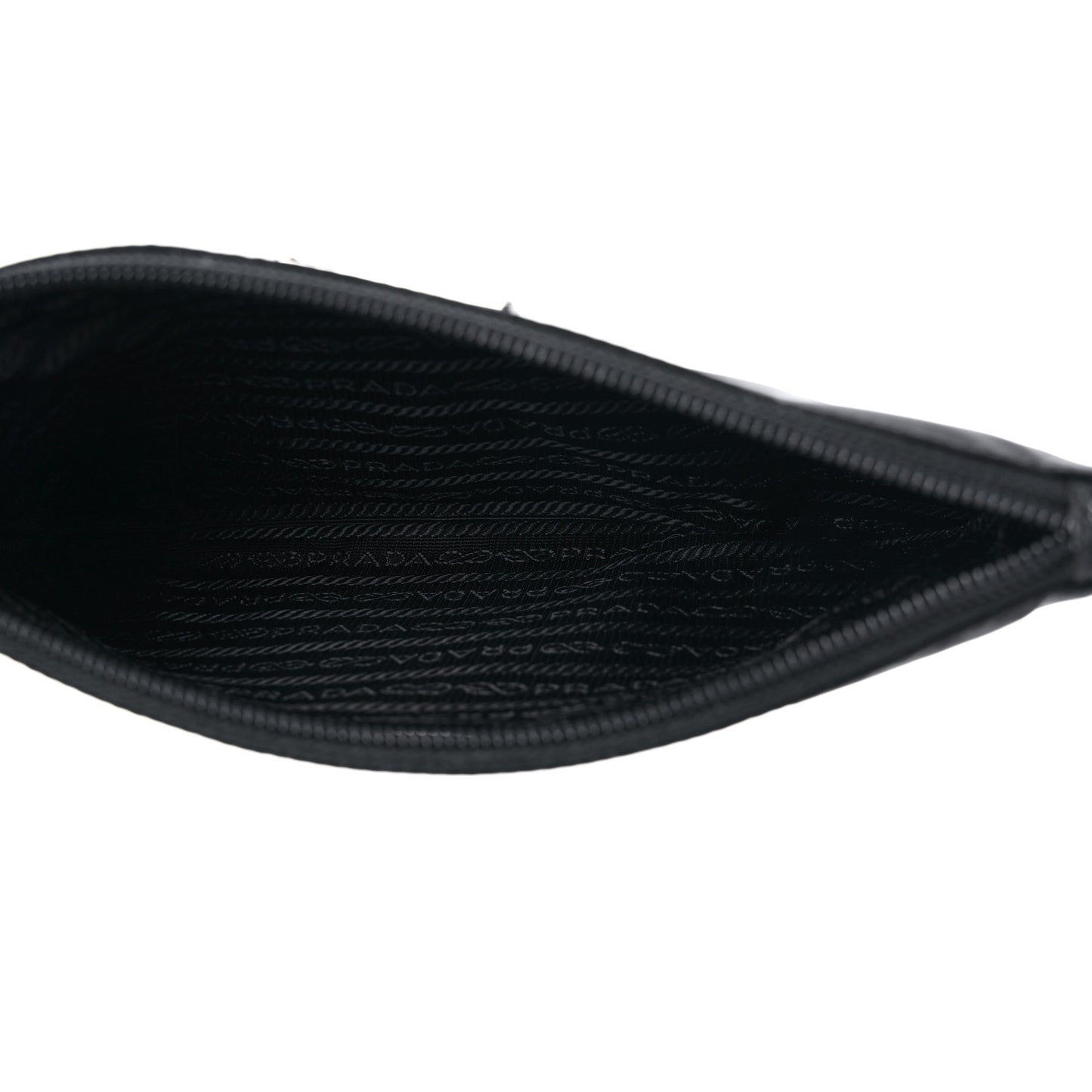 Re-Nylon Saffiano Pouch Wristlet Black