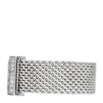 Tiffany Sterling Silver Diamond Somerset Mesh Ring 49 5 3 of 5